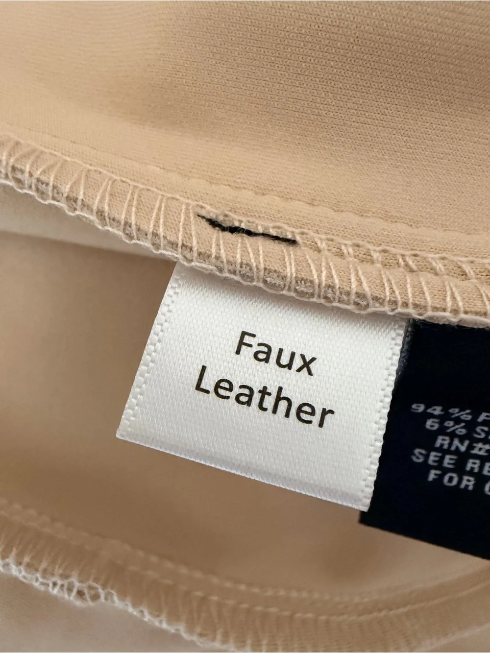 Premise Cream Open-Front Faux Leather Coat
